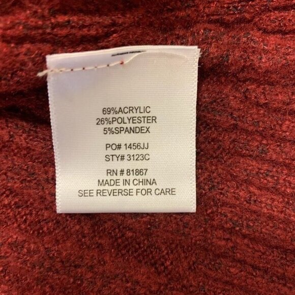 Olivia Sky Women's Cable Knit Key Hole Turtleneck in Heather Burg Sz S NWT - Picture 8 of 11